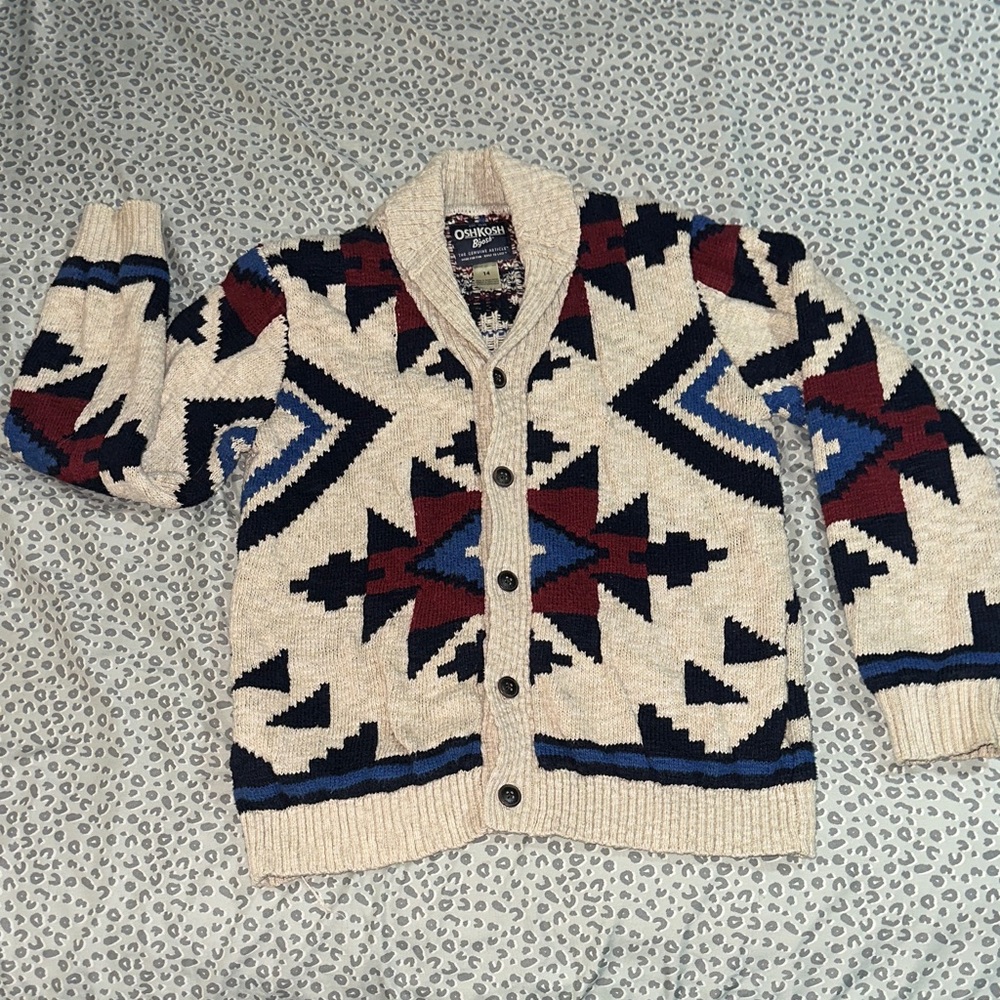 OshKosh B'gosh Geometric Pattern Cardigan - Cream